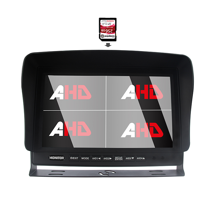 10.1인치 AHD 쿼드 분할 디스플레이 SD DVR 차량 모니터