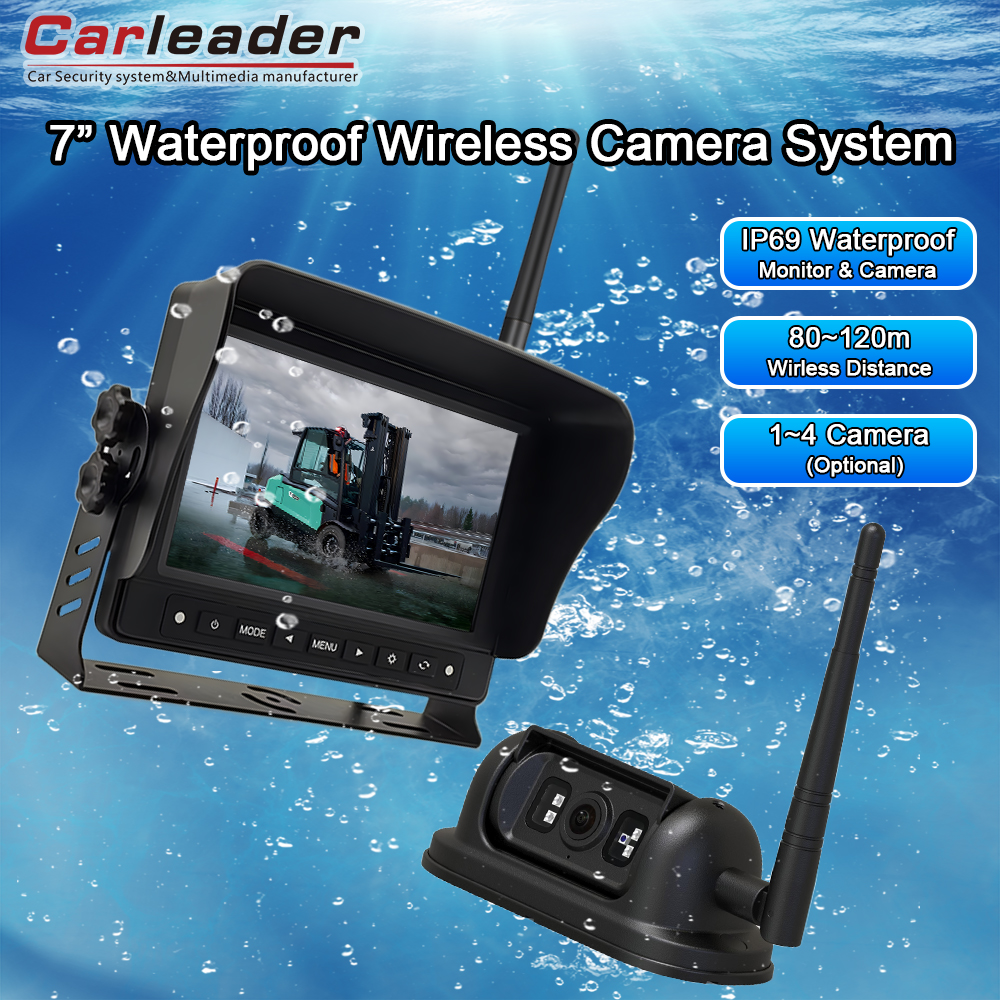 Carleader 7 인치 2.4G 디지털 무선 방수 모니터링 시스템으로 감시 기능을 업그레이드하십시오.