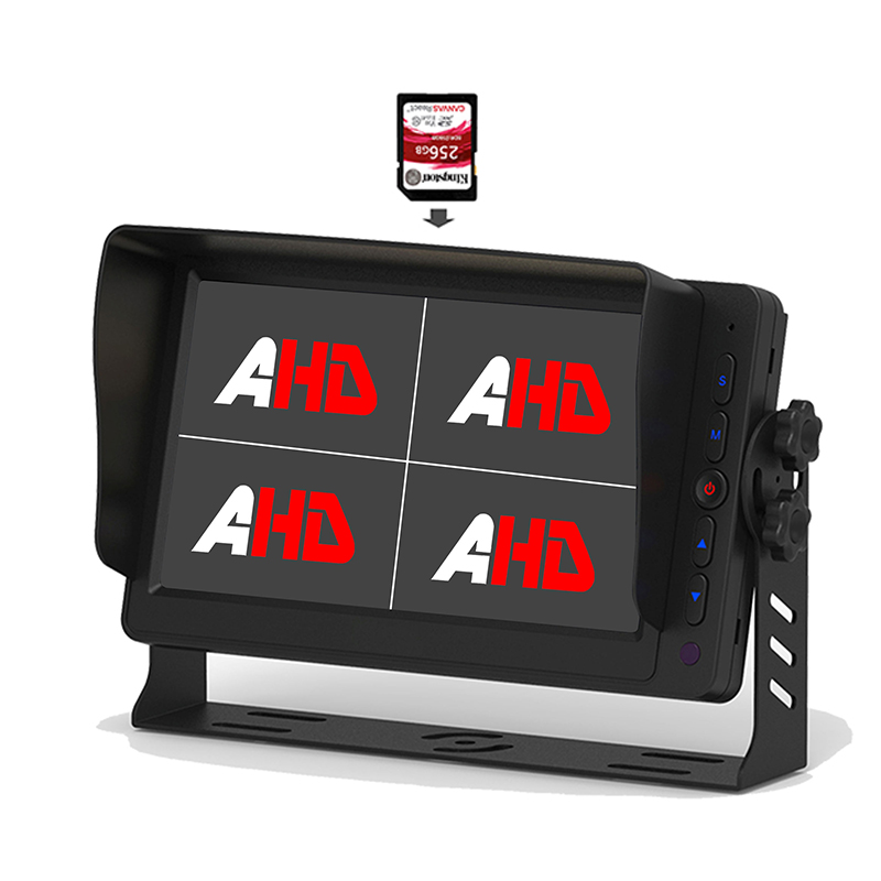Carleader 7인치 쿼드 디스플레이 트럭 비디오 녹화 AHD 모니터