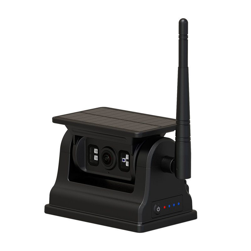 Solar wireless rear view camera for truck